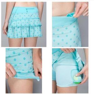 LULULEMON Pace Setter Skirt Angel Blue Dots size 8